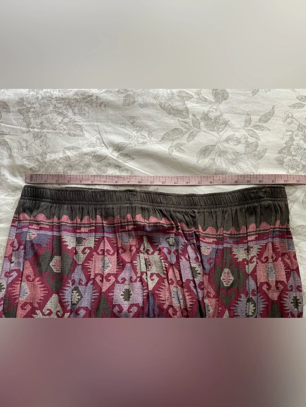 Vintage‎ Pull On Purple Aztec Maxi Skirt 26W Western Boho Festival 2X Plus Size